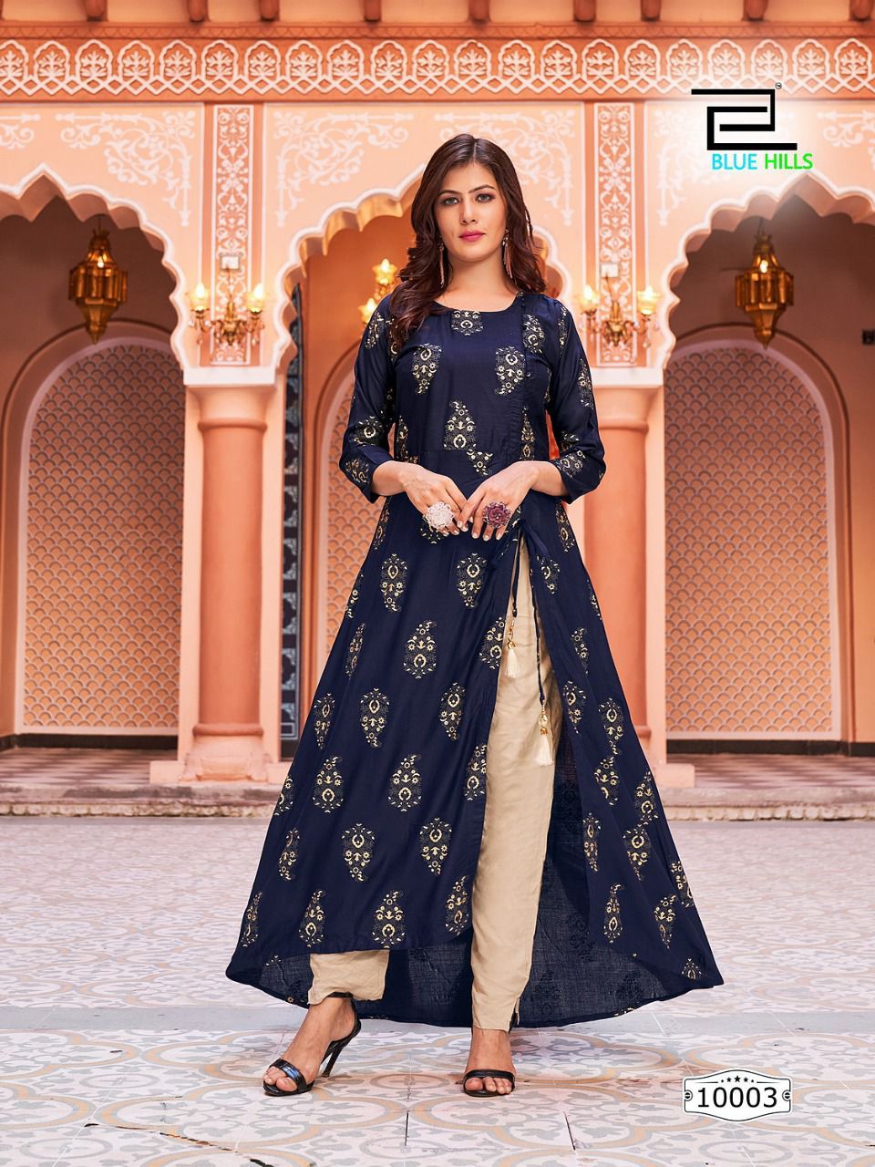 Blue Hills First Date 10 Ethnic Wear Long Designer Wholesale Kurti	